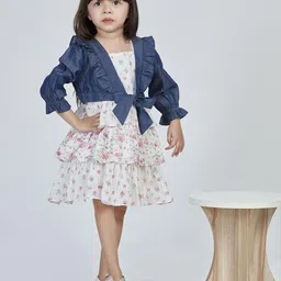 Peppermint Girls Printed Satin Fit & Flare Dress image 2