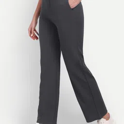 Next One Women Relaxed Straight Fit High-Rise Easy Wash Parallel Trousers-picture-11