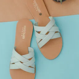 Tokyo Talkies Women Green Open Toe Flats-image-41
