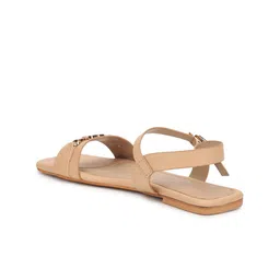 Truffle Collection Buckle Detailed Open Toe Flats image 2