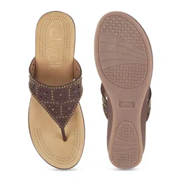 Catwalk Textured Open Toe Flats image 4