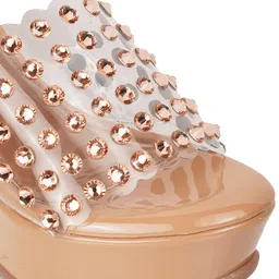 Catwalk Embellished Open Toe Platform Heels image 4