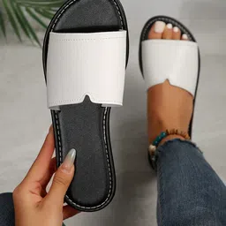 Jbarg Women Colourblocked Open Toe Flats image 4