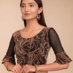 Bindigasm's Advi Embellished Stretchable Saree Blouse image 2