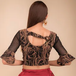 Bindigasm's Advi Embellished Stretchable Saree Blouse image 3