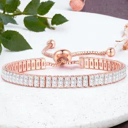 Jewels Galaxy Cubic Zirconia Rose Gold-Plated Wraparound Bracelet image 5
