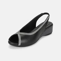 Marc Loire Embellished Peep Toe Wedge Heels image 4