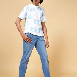 Coolsters by Pantaloons Boys Tapered Fit Low Distress Light Fade Jeans image 4