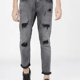 KETCH Men Tapered Fit Highly Distressed Heavy Fade Stretchable Jeans image 2