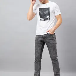 STUDIO NEXX Men Tapered Fit Clean Look Heavy Fade Dark Shade Cotton Jeans image 5