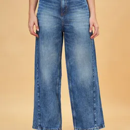 SF JEANS by Pantaloons Women High-Rise Low Distress Heavy Fade Jeans image 1