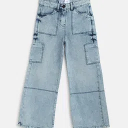 TALES & STORIES Girls Wide Leg Heavy Fade Jeans-picture-36