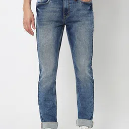 R&B Men Mid-Rise Clean Look Slim Fit Heavy Fade Cotton Jeans-picture-14