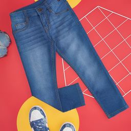 Pantaloons Junior Boys Clean Look Heavy Fade Whiskers Stretchable Jeans-picture-32