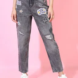 Tokyo Talkies Women Grey Mildly Distressed Heavy Fade Jeans-image-30