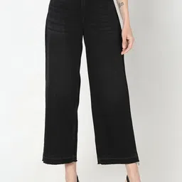Vero Moda Women Wide Leg Pure Cotton High-Rise Jeans-image-66