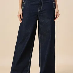 HJ HASASI Women Comfort Wide Leg High-Rise Jeans-image-85