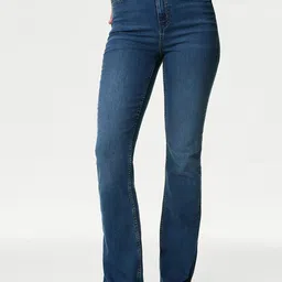 Marks & Spencer Women Bootcut High-Rise Clean Look Light Fade Jeans-picture-28