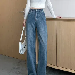 StyleCast x Revolte Women Blue Flared Light Fade Jeans-picture-24