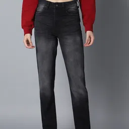 High Star Women Dad Fit High-Rise Clean Look Light Fade Stretchable Jeans-image-61