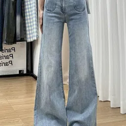 StyleCast Women Wide Leg Light Fade Jeans-image-98