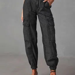 LULU & SKY Women Jogger Fit High-Rise Cargo Style Jeans-image-58