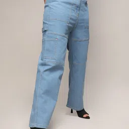 Campus Sutra Women Smart Slash Knee Jeans-picture-15