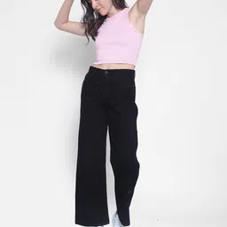 Crimsoune Club Women Wide Leg Clean Look Stretchable Jeans-picture-22