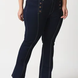 Freeform by High Star Women Plus Size Blue Bootcut High-Rise Stretchable Jeans-picture-21