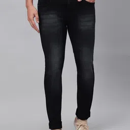HJ HASASI Men Relaxed Fit Light Fade Stretchable Cotton Jeans-picture-31
