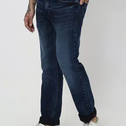 Mufti Men Cuffed Hem Light Fade Stretchable Jeans-picture-38