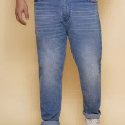 John Pride Men Plus Size Light Fade Regular Fit Mid-Rise Clean Look Stretchable Jeans-picture-36