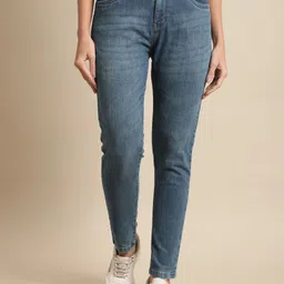 Cantabil Women Skinny Fit Light Fade Stretchable Jeans-image-64
