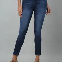 Cantabil Women Skinny Fit Clean Look Cotton Whiskers Jeans-image-88