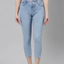 SHOWOFF Women Jean Mid-Rise Heavy Fade Clean Look Stretchable Jeans-image-1