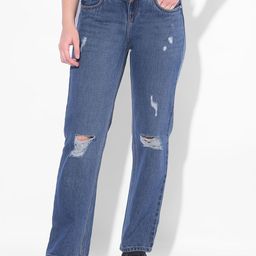 Numero Uno Women Straight Fit High-Rise Mildly Distress Stretchable Jeans-picture-3