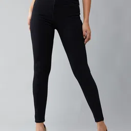 DOLCE CRUDO Audacious Tomorrow Women Black Skinny Fit High-Rise Stretchable Jeans-image-90