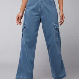 DOLCE CRUDO Women Mid-Rise Wide Leg Clean Look Stretchable Jeans-image-41
