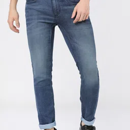 HIGHLANDER Men Blue Slim Fit Heavy Fade Stretchable Jeans-picture-25