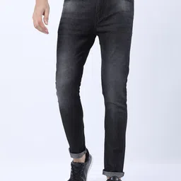 KETCH Men Charcoal Skinny Fit Light Fade Stretchable Jeans image 1