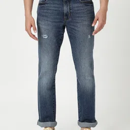 Wrangler Men Millard Low Distress Heavy Fade Stretchable Regular Fit Jeans-image-55