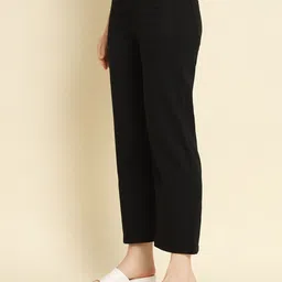 AngelFab Women Jean Straight Fit Dark Shade High-Rise Clean Look Cotton Cropped Jeans image 3