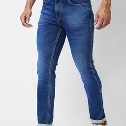 SPYKAR Men Mid Rise Clean Look Heavy Fade Stretchable Jeans image 3