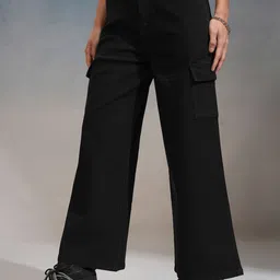 Street By Tokyo Talkies Women Cotton Wide Leg High-Rise Stretchable Jeans image 5