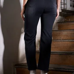 kassually basics KASSUALLY Women Black Wide Leg Light Fade Clean Look Stretchable Jeans image 3