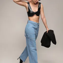 Campus Sutra Women Smart Slash Knee Jeans image 2