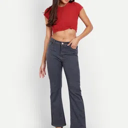 BAESD Women Jean Bootcut Fit Mid-Rise Cotton Jeans image 5