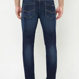 Cantabil Men Mid-Rise Low Distress Light Fade Stretchable Jeans image 2