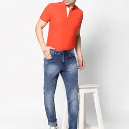 HJ HASASI Men Blue Light Fade Stretchable Jeans image 4