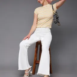 Miss Chase Women Escape The Reality Bootcut High-Rise Stretchable Jeans image 5